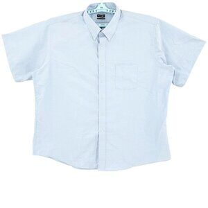 Van Heusen Men's Short Sleeve Regular Fit‎ Wrinkle-Free Blue Shirt Size 20 NWOT